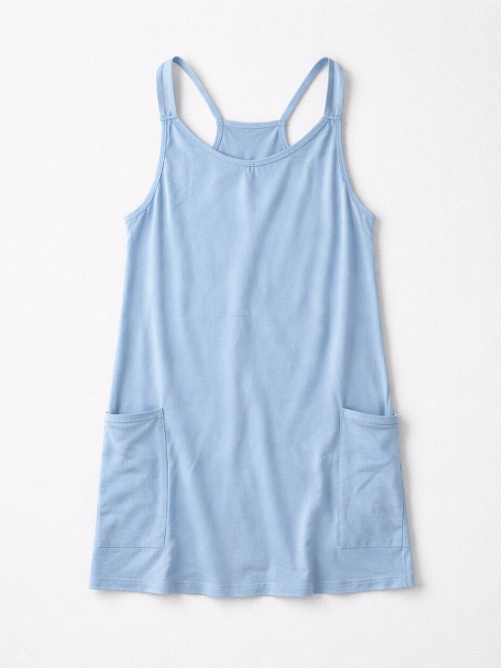 Light Blue Romper, Tennis  Dress with Pockets, XL